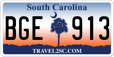SC license plate BGE913
