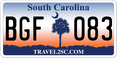 SC license plate BGF083