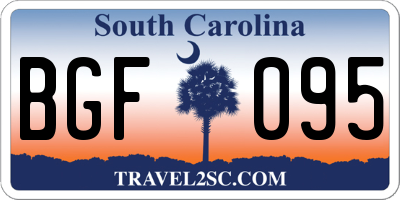 SC license plate BGF095