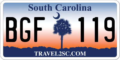 SC license plate BGF119