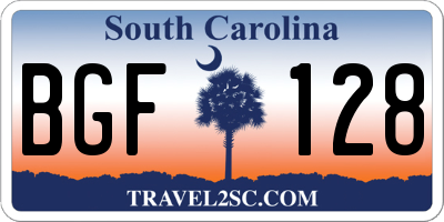SC license plate BGF128