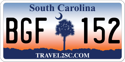 SC license plate BGF152