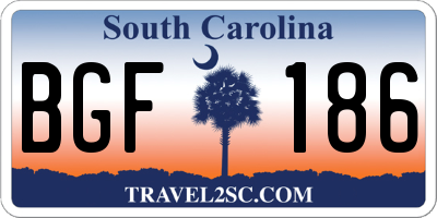 SC license plate BGF186
