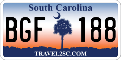SC license plate BGF188