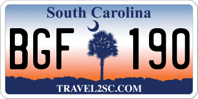 SC license plate BGF190