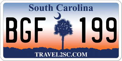 SC license plate BGF199