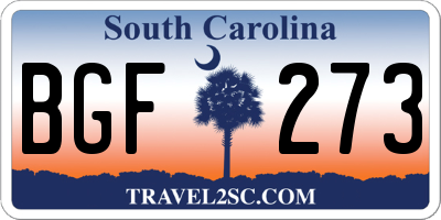 SC license plate BGF273