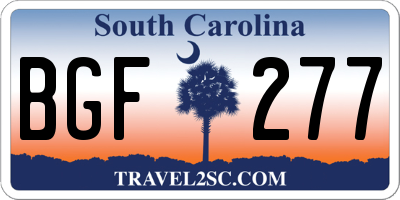 SC license plate BGF277