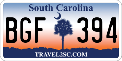 SC license plate BGF394