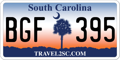 SC license plate BGF395