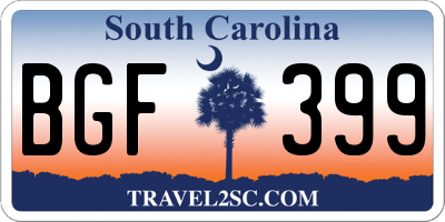 SC license plate BGF399
