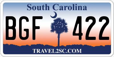SC license plate BGF422