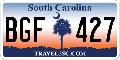 SC license plate BGF427