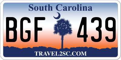 SC license plate BGF439