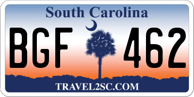 SC license plate BGF462