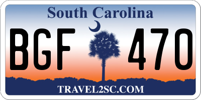 SC license plate BGF470