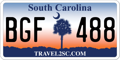 SC license plate BGF488
