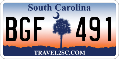 SC license plate BGF491