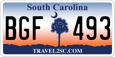 SC license plate BGF493