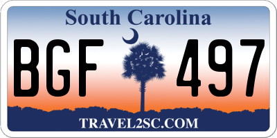 SC license plate BGF497
