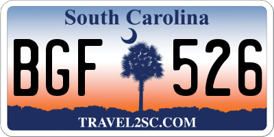 SC license plate BGF526
