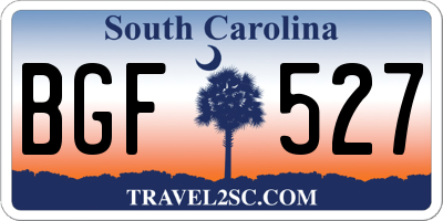 SC license plate BGF527