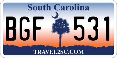 SC license plate BGF531