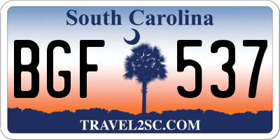 SC license plate BGF537