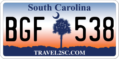 SC license plate BGF538