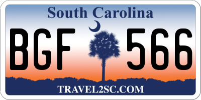 SC license plate BGF566
