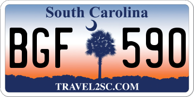 SC license plate BGF590