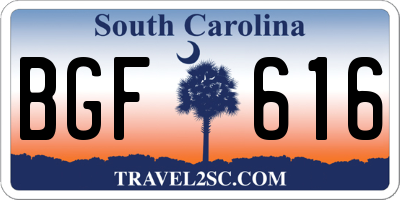 SC license plate BGF616