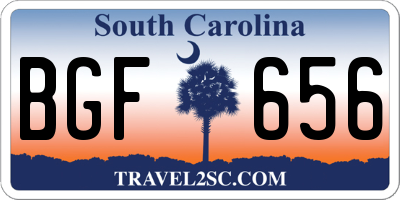 SC license plate BGF656