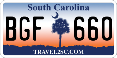 SC license plate BGF660