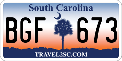 SC license plate BGF673