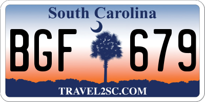 SC license plate BGF679