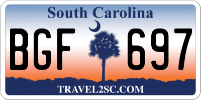 SC license plate BGF697