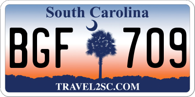 SC license plate BGF709