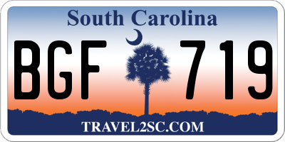 SC license plate BGF719