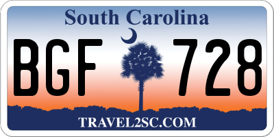 SC license plate BGF728