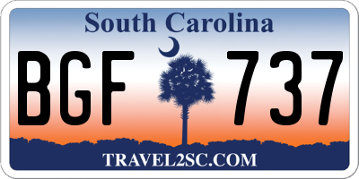 SC license plate BGF737