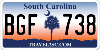 SC license plate BGF738