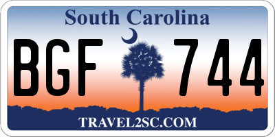 SC license plate BGF744