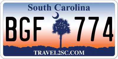 SC license plate BGF774
