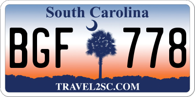 SC license plate BGF778