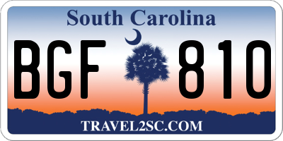 SC license plate BGF810