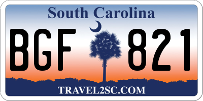 SC license plate BGF821