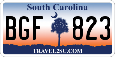 SC license plate BGF823