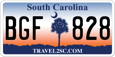 SC license plate BGF828