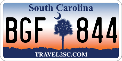 SC license plate BGF844